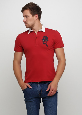 Красная футболка-поло для мужчин Richmond с рисунком