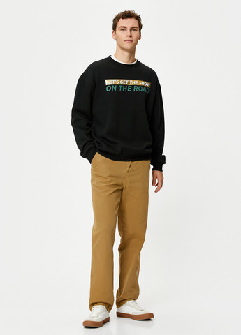 Чорний світшот KOTON напис без декору (290689379)