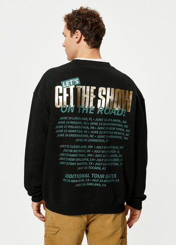 Чорний світшот KOTON напис без декору (290689379)