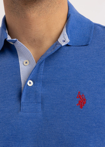 Синяя футболка-поло для мужчин U.S. Polo Assn. меланжевая