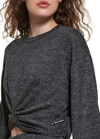 Серый свитшот DKNY меланж без декора (296120784)