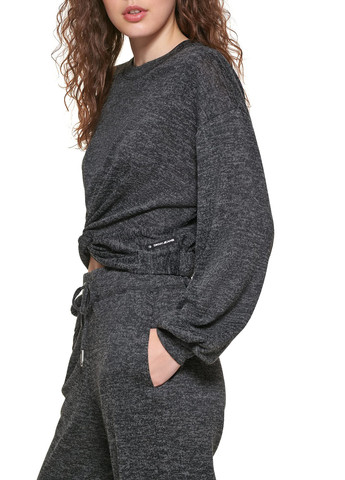 Серый свитшот DKNY меланж без декора (296120784)