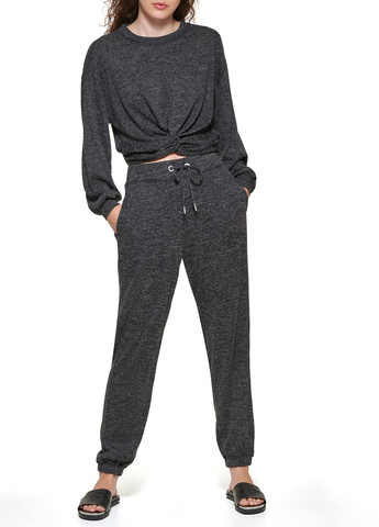 Серый свитшот DKNY меланж без декора (296120784)