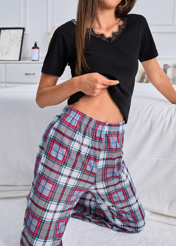 Комбинированный демисезонный комплект (футболка, брюки) SHEIN