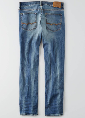 Синие демисезонные зауженные джинсы American Eagle