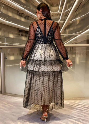 Чорна святковий сукня а-силует SHEIN однотонна