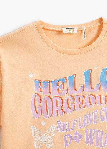 Світло-оранжева літня футболка KOTON