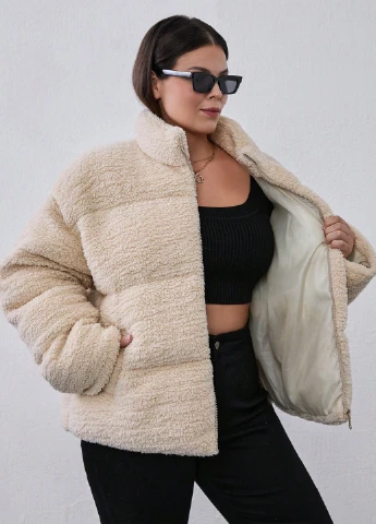 Бежевая зимняя куртка SHEIN