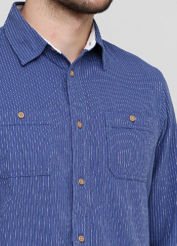 Синяя кэжуал рубашка в полоску Livergy