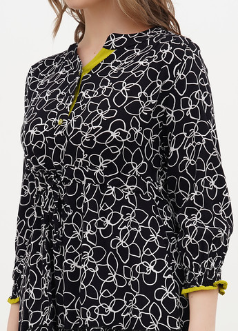 Черное кэжуал платье клеш Juliet deluxe с цветочным принтом