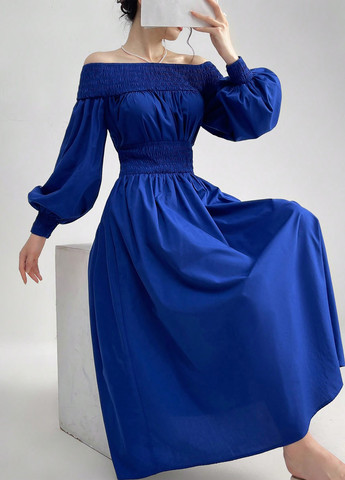 Синее кэжуал платье SHEIN однотонное