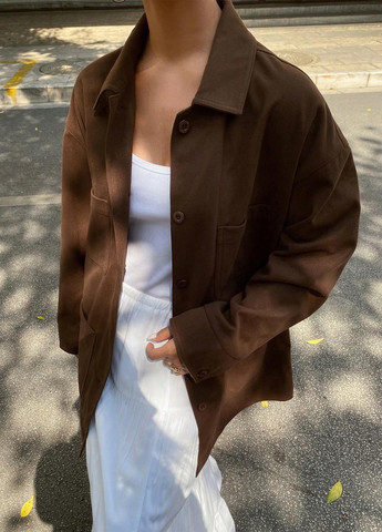 Коричневая демисезонная куртка куртка-пиджак SHEIN