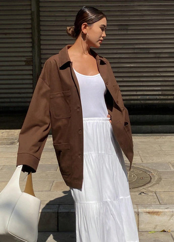 Коричневая демисезонная куртка куртка-пиджак SHEIN