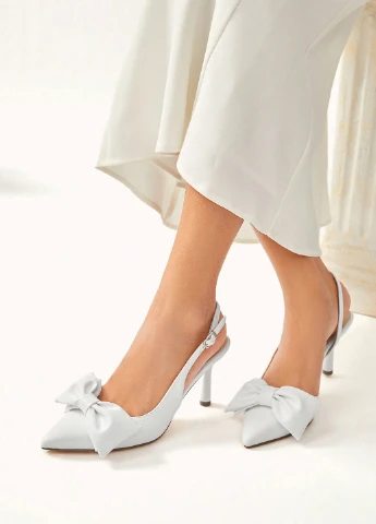SHEIN Туфли слингбеки белый з полиуретан, китай — лето (325263801)