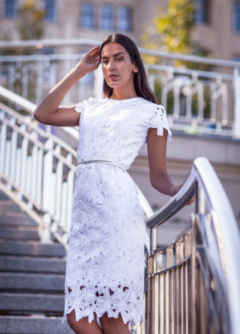 Белое вечернее платье футляр FashionYouWant однотонное