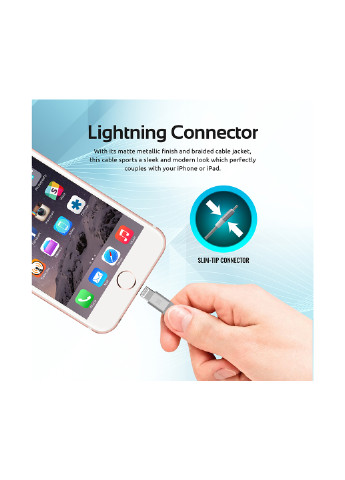 Кабель синхронизации Lightning silver 1,2м Promate cable-ltf (132665967)