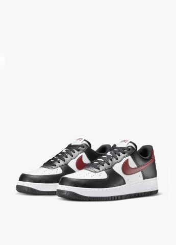 Чорно-білі кросівки fz4615-001 демісезон Nike Air Force 1 Low Black Red