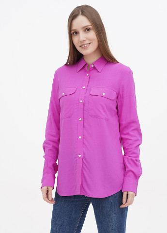 Фуксиновая (цвета Фуксия) кэжуал рубашка однотонная Ralph Lauren