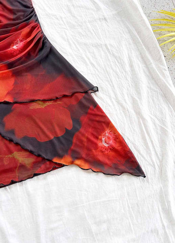 Комбінована коктейльна, кежуал сукня з відкритою спиною SHEIN з квітковим принтом