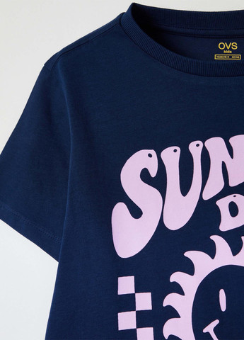 Темно-синя літня футболка OVS