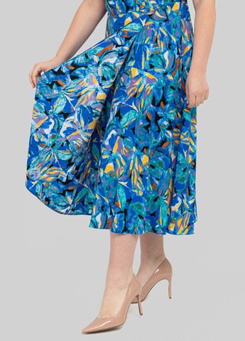 Темно-блакитна кежуал сукня на запах A'll Posa з абстрактним візерунком