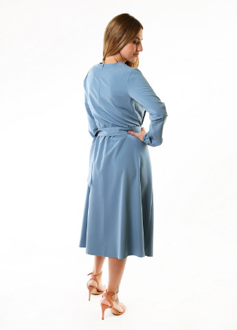 Сіро-голубий кежуал сукня InDresser однотонна