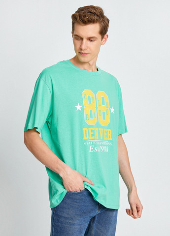 Світло-бірюзова літня футболка KOTON