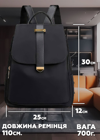 Стильний повсякденний жіночий рюкзак міський стиль / молодіжний, текстильний / тренд 2023 Чорна 62533 DobraMAMA (254399103)