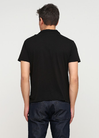 Черная футболка-поло для мужчин H&M меланжевая