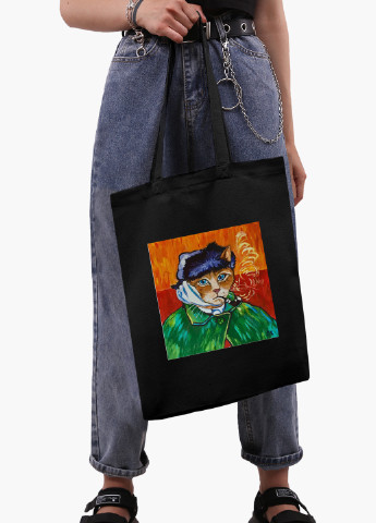 Эко сумка шоппер Кот Винсент Ван Гог (Vincent van Gogh Cat) (9227-2958-BK) MobiPrint (236265715)