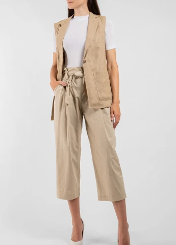Бежевий лляний жилет без рукавів Max Mara (241708417)