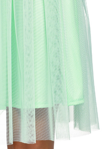 Зеленая кэжуал однотонная юбка Oodji клешированная