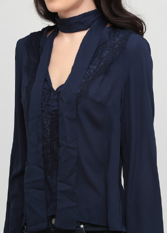 Темно-синя демісезонна блуза Glamorous