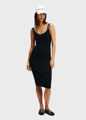 Черное кэжуал платье платье-майка Karl Lagerfeld однотонное