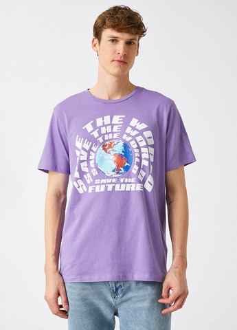 Лиловая летняя футболка KOTON