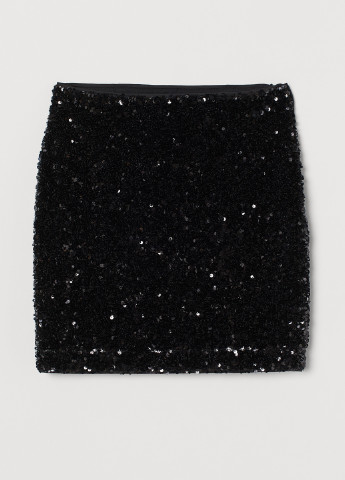 Черная кэжуал однотонная юбка H&M