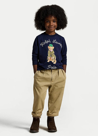 Темно-синий демисезонный кэжуал лонгслив Ralph Lauren с рисунком