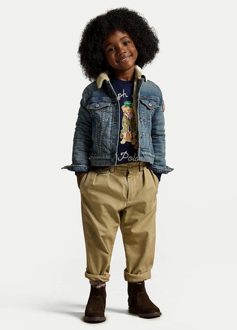 Темно-синий демисезонный кэжуал лонгслив Ralph Lauren с рисунком