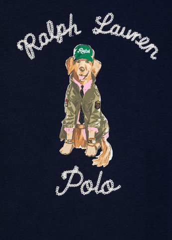 Темно-синий демисезонный кэжуал лонгслив Ralph Lauren с рисунком