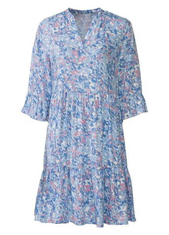 Блакитна кежуал сукня а-силует Esmara з квітковим принтом