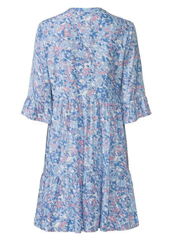 Блакитна кежуал сукня а-силует Esmara з квітковим принтом