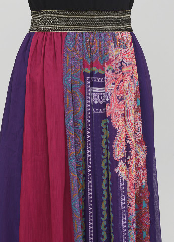 Сиреневая кэжуал с рисунком юбка The J. Peterman Company клешированная
