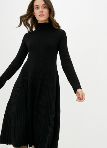 Черное кэжуал платье платье-свитер, клеш Sewel однотонное