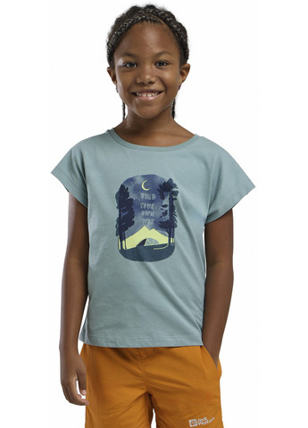 Бірюзова літня футболка Jack Wolfskin GRAPHIC GIRLS T