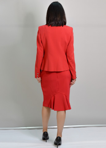 Красная офисная однотонная юбка Nissa карандаш