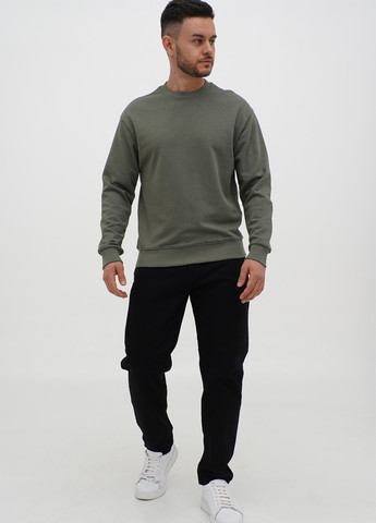 Оливковий світшот Trend Collection однотонний без декору (303023669)