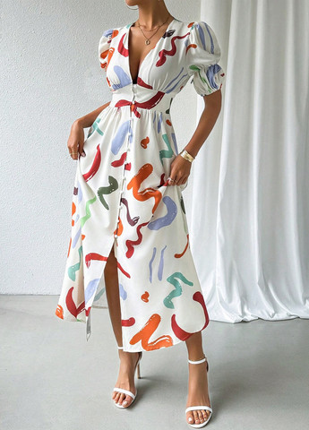 Молочна кежуал сукня кльош SHEIN з малюнком