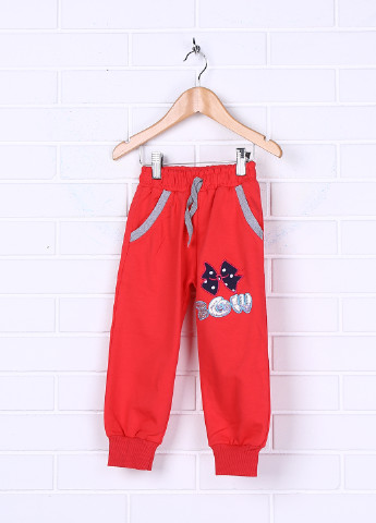 Красные спортивные демисезонные прямые брюки Remi Kids