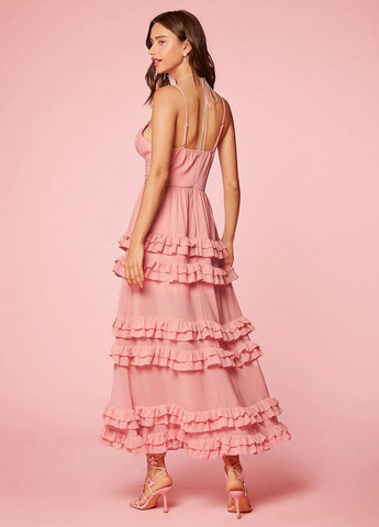 Світло-рожева кежуал сукня сукня-комбінація SHEIN однотонна