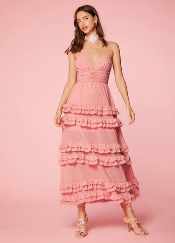 Світло-рожева кежуал сукня сукня-комбінація SHEIN однотонна